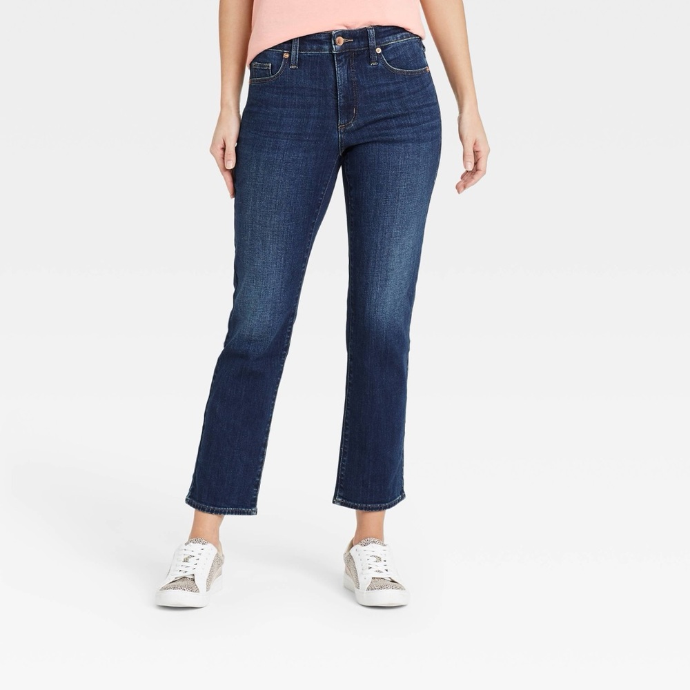 Universal Thread Women’s High-Rise Slim Straight Jeans Size 10 Dark & Light Wash - Picture 4 of 13